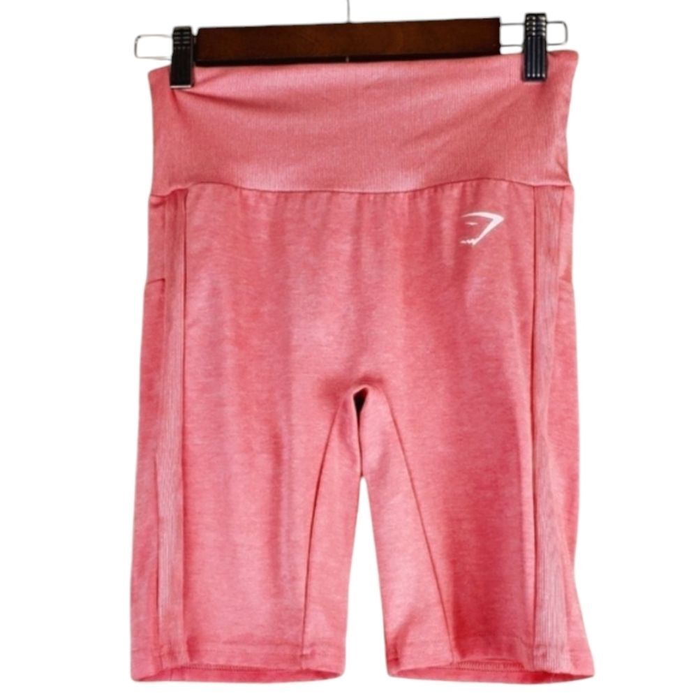 GYMSHARK Coral Pink Seamless High-Waisted Biker Shorts Size M